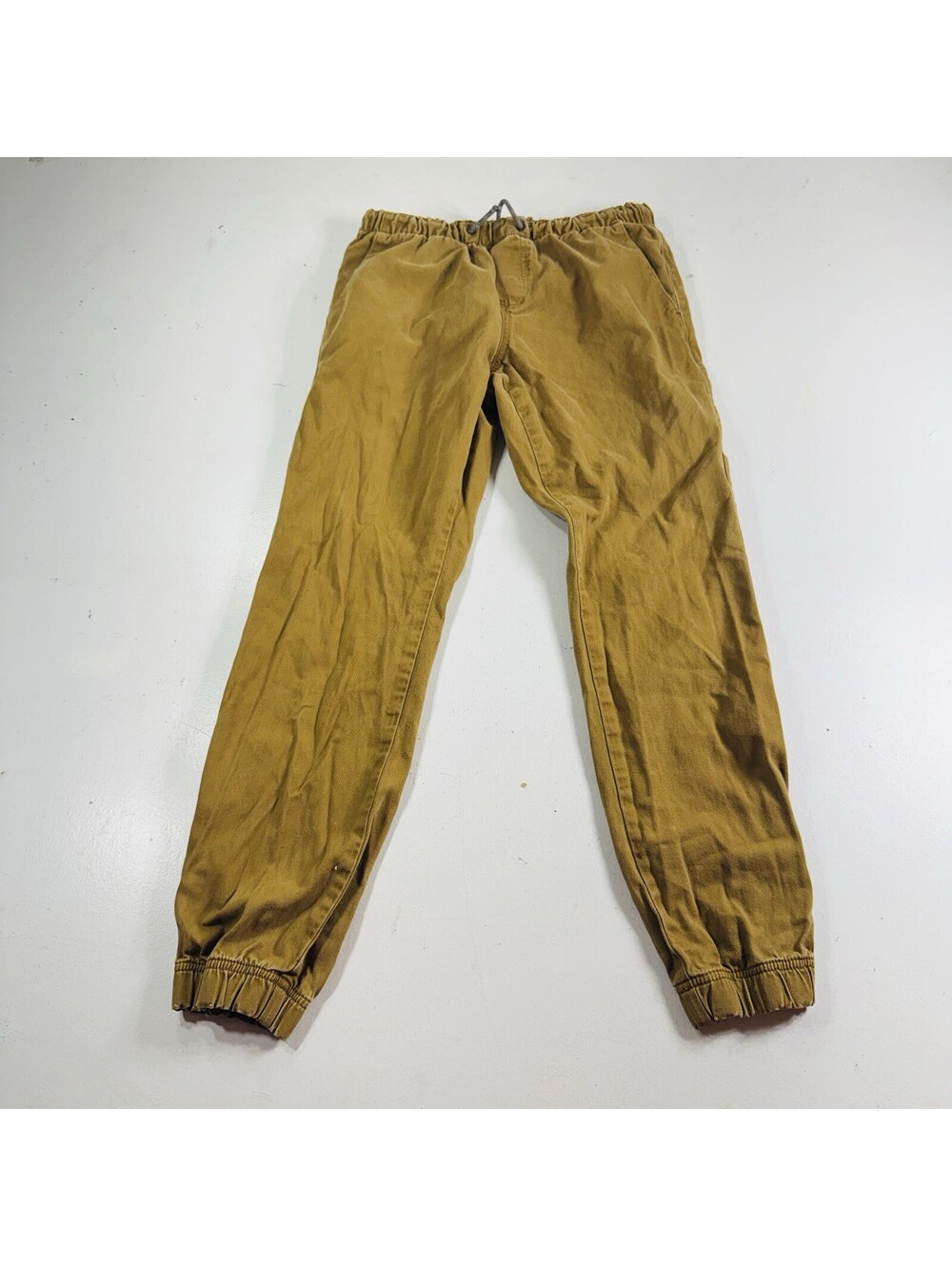 Free World Chino Joggers Pants Beige Elastic Waist Men’s Size Small